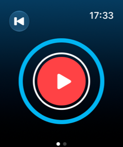 The Apple Watch remote with Play and Stop